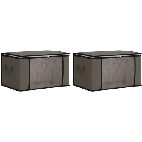  Kutija za pohranu s prozirnim bočnim oknom 2 pcs Siva - Siva 2 43 x 34 x 23 cm Cene