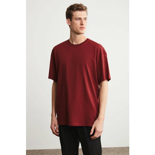 GRIMELANGE T-Shirt - Burgundy - Oversize Cene