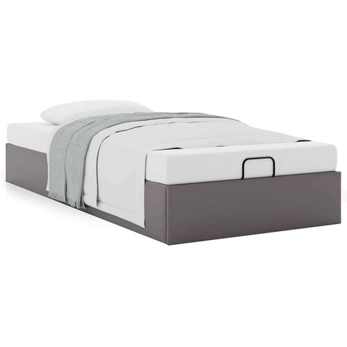 VidaXL Otomanski okvir kreveta bez madraca sivi 90x190 cm umjetne kože Slike