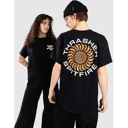 Thrasher X Spitfire Classic Swirl T-shirt black Slike