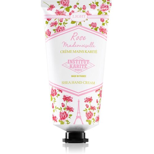 Institut Karit&amp;eacute; light hand cream rose mademoiselle lahka vlažilna krema za roke z vonjem vrtnic 75 ml za ženske Slike