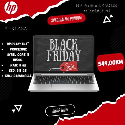 HP Laptop ProBook 440 G8 i3/8GB/256SSD/13,3" Cijene