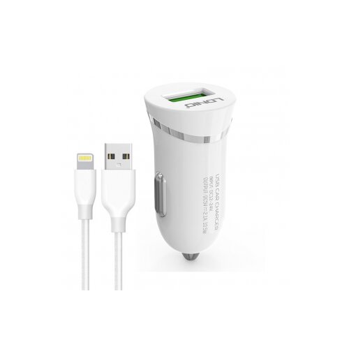 Ldnio auto punjač dl- C12 2.1A (iphone) lightning sa srebrnim prstenom Slike