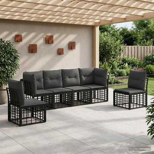  Set vanjskih sofa Crna Poliester Cijene