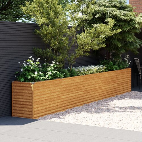 VidaXL Vrtna visoka greda 482x50x69 cm corten jeklo Slike