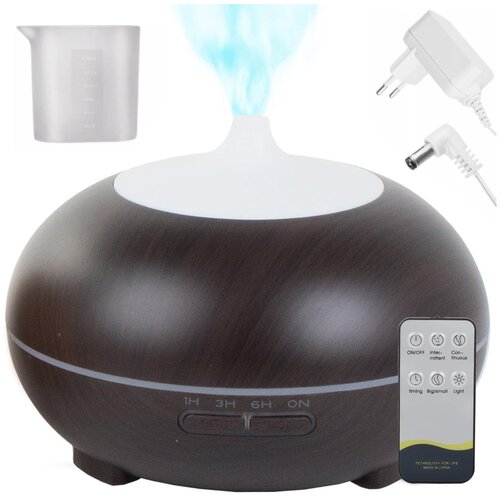 VERKGROUP LED RGB vlažilec zraka difuzor 300ml izparjevalnik + daljinec temno rjav, (21336530) Cene