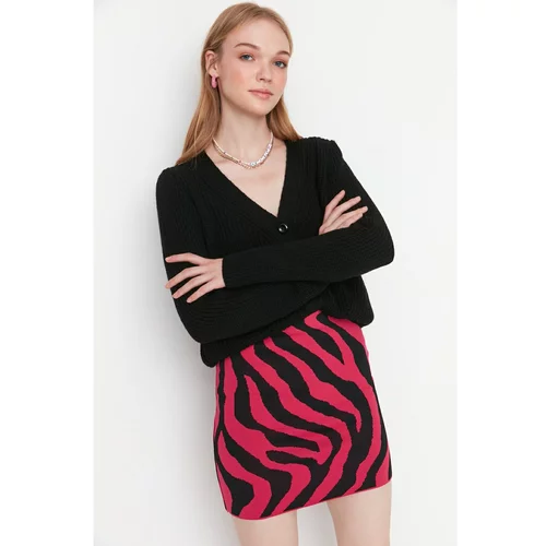Trendyol Pink Jacquard Knitwear Skirt