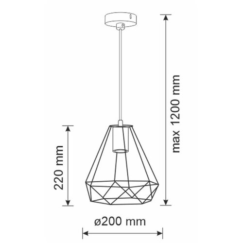  Luster na sajli VIGO 1xE27/20W/230V Slike