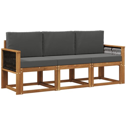 vidaXL Zunanja garnitura za sedenje 3 pcs Naravna in antracitna, (5000281888) Cene