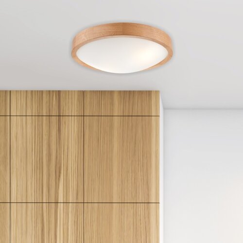  plafonska lampa oak slim 2xE27/60W/230V hrast, prečnik 37 cm Slike