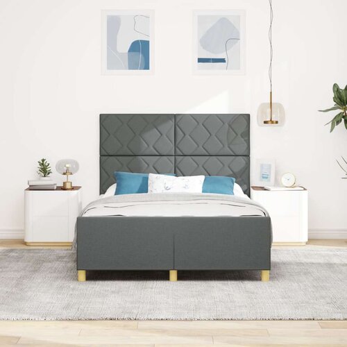 VidaXL Tamno sivi krevet 160x200 cm tkanina Slike