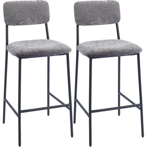 HOMCOM barski stol poliester, jeklo 48D x 45,5&Scaron; x 101V cm Siv, (5000242636) Cene