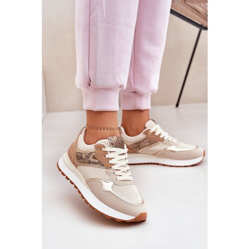 Boto Women's Sports Shoes On Platform Animal Print Beige Davinara Cijene