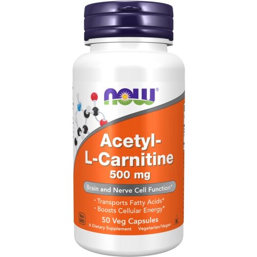 Now Foods Acetil-L-karnitin NOW, 500 mg (50 kapsul) Cene