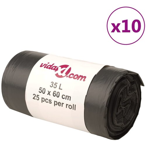 VidaXL vrečke za smeti 250 kos črne 35 l Slike