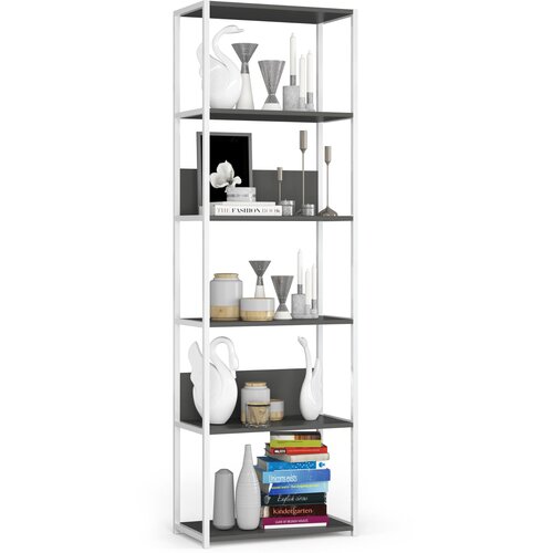AKORD Regal V Loft Slogu Iz Kovine, Bela/Siva, (5000332501) Cene