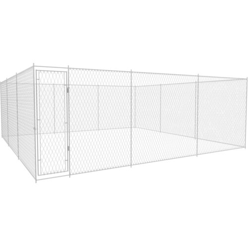 VidaXL Zunanji pasji boks pocinkano jeklo 570x570x185 cm Slike
