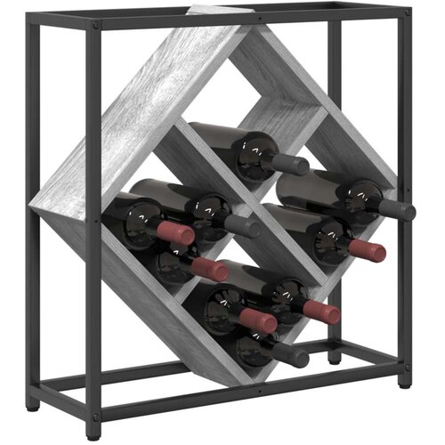  Rack za vino Sivi Sonoma Iverica Mali Pravokutni Moderni Slike