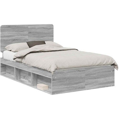 vidaXL Konstrukcija postelje z vzglavjem Siva Sonoma 120 x 190 cm, (5000102941) Cene