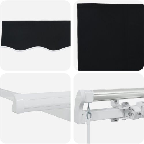 vidaXL manuelna uvlačiva tenda crna 350x250 cm Cene