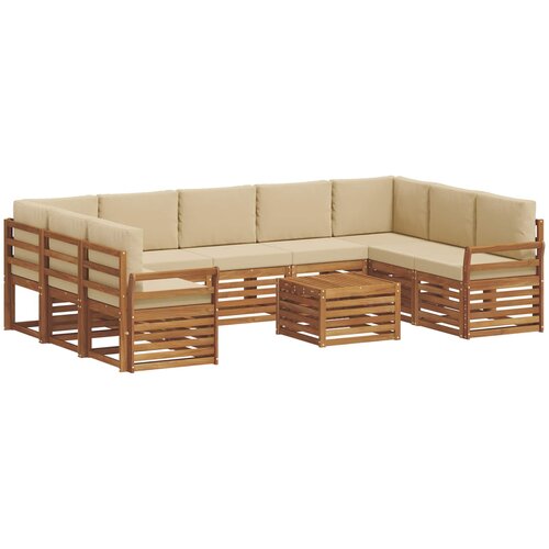  Set vanjskih sofa 10 kom. Prirodna i bež Slike