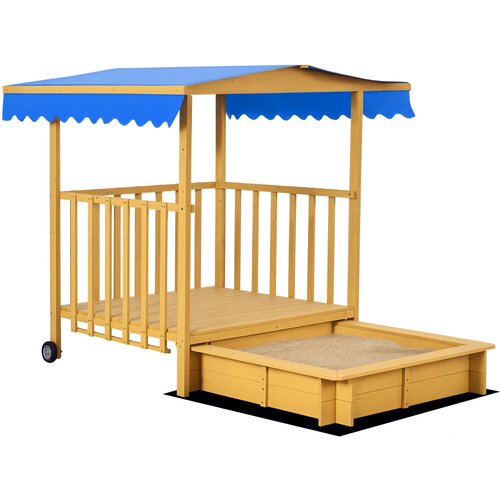 Outsunny Peskovnik s streho, 133 x 129 x 137,5 cm, lesen peskovnik z igralnico, (5000242217) Cene