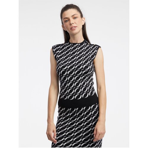 Orsay Women&amp;#039;s White &amp;amp; Black Patterned Sweater Top - Women&amp;#039;s Slike