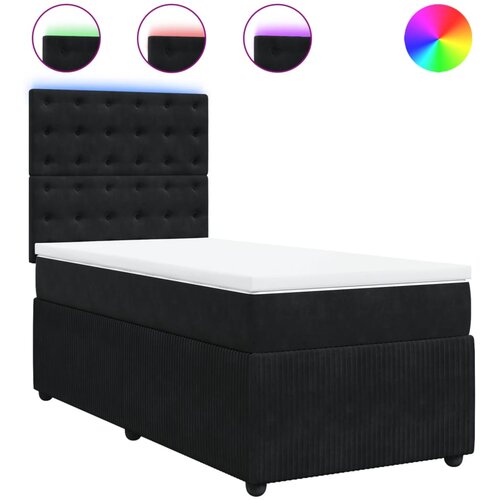 Maison Chic Box spring postelja - Vzmetna postelja z vzmetnico črn 90x190 cm žamet SL23218, (21879944) Cene