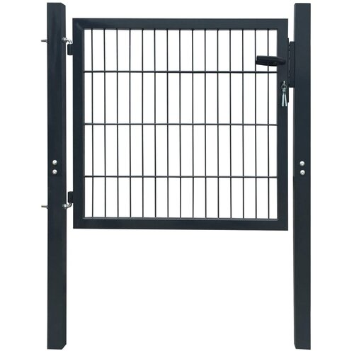 VidaXL 2D ograjna vrata (enojna) antracitno siva 106x130 cm Slike