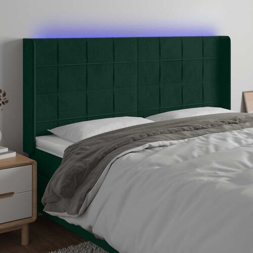  LED uzglavlje tamnozeleno 203 x 16 x 118/128 cm bar&scaron;unasto Cijene