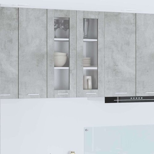 vidaXL Viseča omarica s polico Riga Betonsko siva 60 x 31 x 80 cm Cene