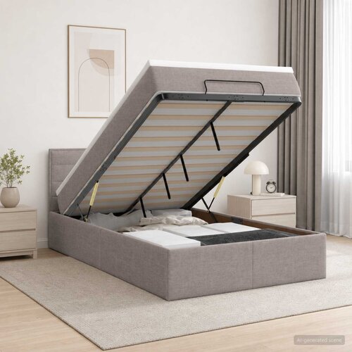  Krevet od pjene s madracem i LED-om Sivosmeđa 120 x 190 cm Slike