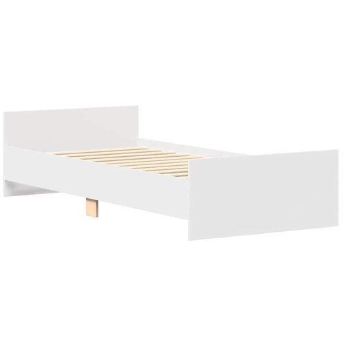  Okvir kreveta bijeli 75 x 190 cm mali od konstruiranog drva Slike