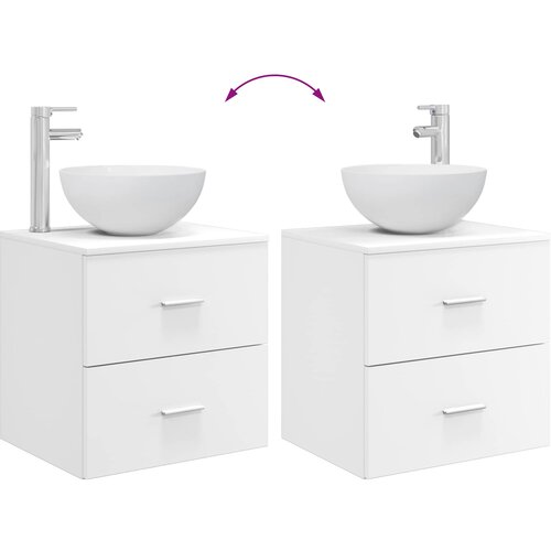  Set namje&amp;scaron;taja za kupaonicu 2 kom. Bijela Konstruirano drvo 49,5 x 41 x 80 cm Slike