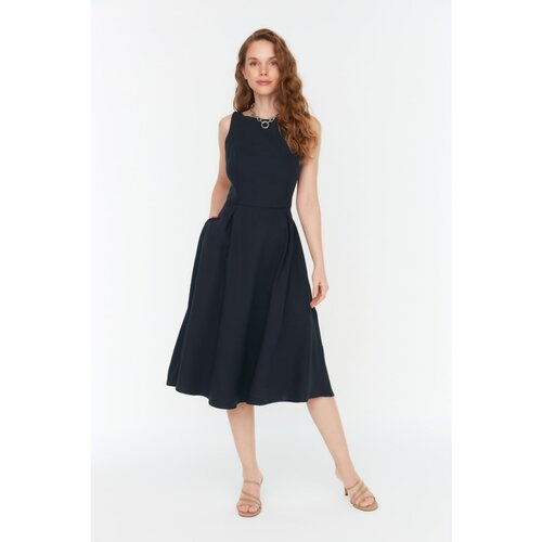 Trendyol Navy Pleated Dress Slike