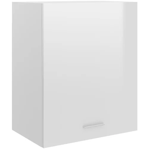 vidaXL Viseča omarica visok sijaj bela 50x31x60 cm iverna plošča, (20716647)