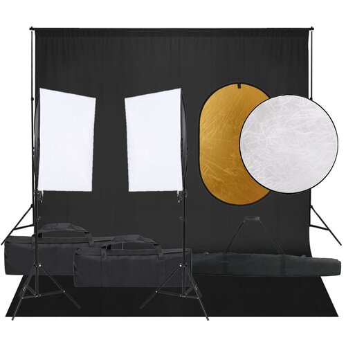 vidaXL komplet za foto studio z lučmi, ozadjem in odbojnikom Cene