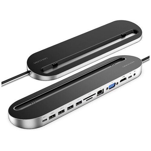 Vention 12 u 1 docking station type-c - crna Slike