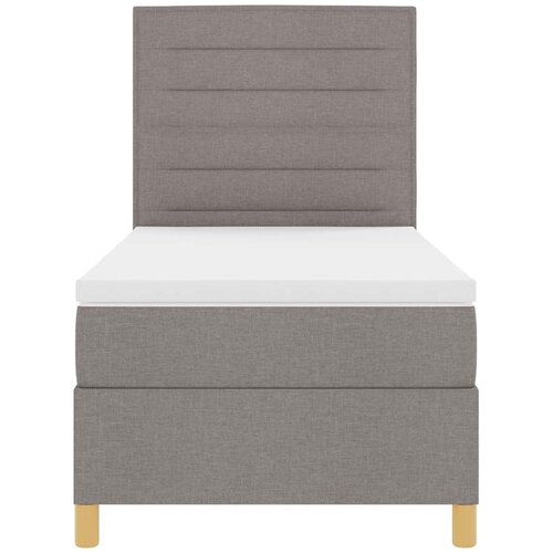  LED Box Spring Krevet s madracem Sivo-smeđa 90 x 190 cm tkanina Slike