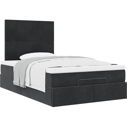 vidaXL Otomanski okvir kreveta s madracima crni 120x190 cm bar&scaron;unasti Cijene