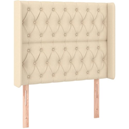 VidaXL Vzglavje z u&amp;scaron;esi krem 103x16x118/128 cm blago, (20936358) Slike