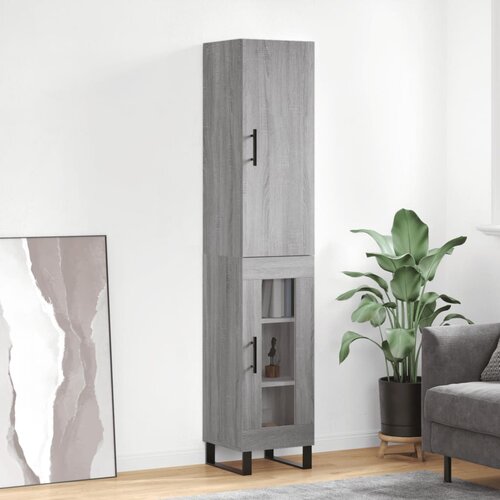 vidaXL Visoka komoda siva sonome 34 5x34x180 cm od konstruiranog drva Cijene