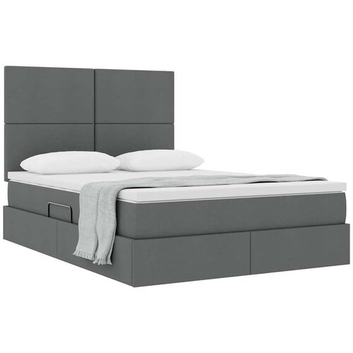  Krevet s od storage Tamno siva 140 x 190 cm Lažna koža Slike