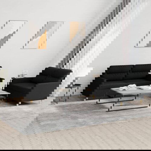 VidaXL 2-dijelni set sofa s jastucima crni od tkanine Slike