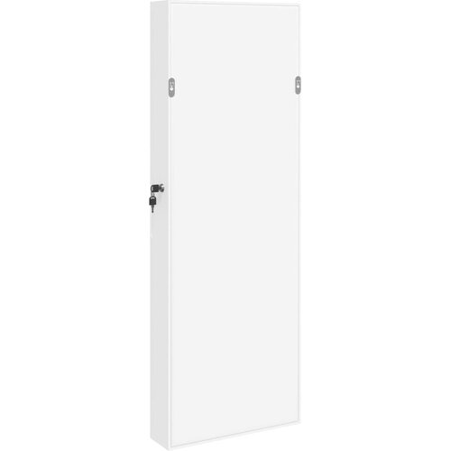  Zidni ormarić za nakit s ogledalom bijeli 37,5 x 10 x 106 cm Slike