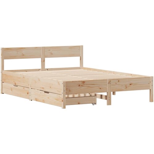 vidaXL Posteljni okvir z vzglavjem 150x200 cm trdna borovina, (21321836) Cene