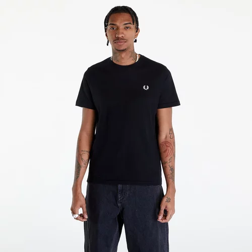 Fred Perry Pamučna majica za muškarce, boja: crna, s aplikacijom, M1600.102