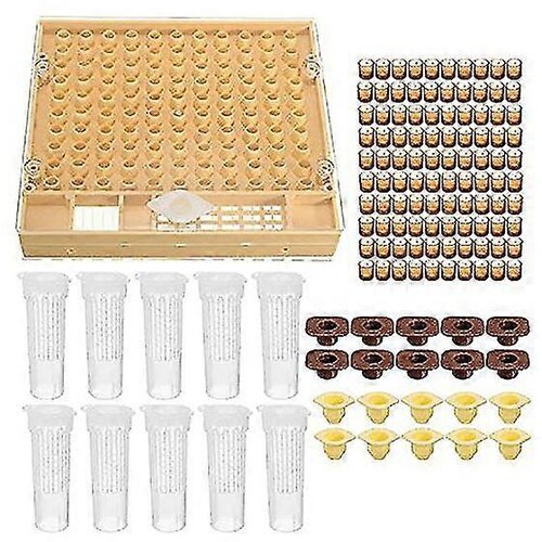 INORCO Komplet ebelarske skodelice 100 skodelic za celice Set orodja za ebele Sistem za vzrejo kraljice Bee Complete Catcher Cage Apicul, (21982169) Slike