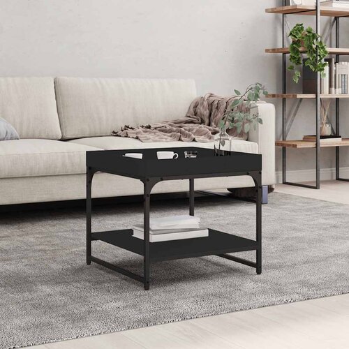  Stolić za kavu crni 49,5 x 49,5 x 45 cm od konstruiranog drva Cijene