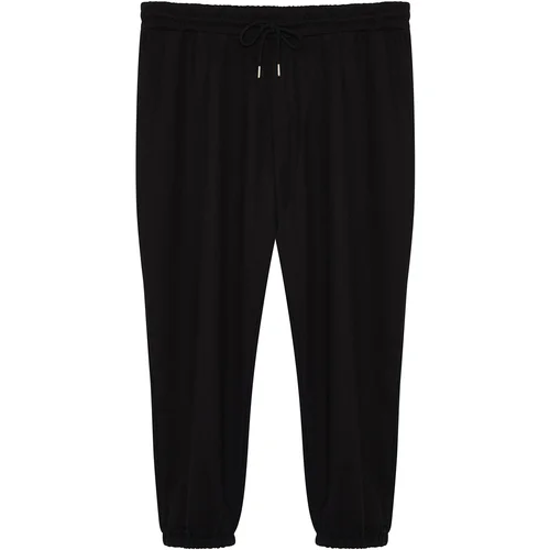 Trendyol Plus Size Black Oversize Comfortable 100% Cotton Sweatpants